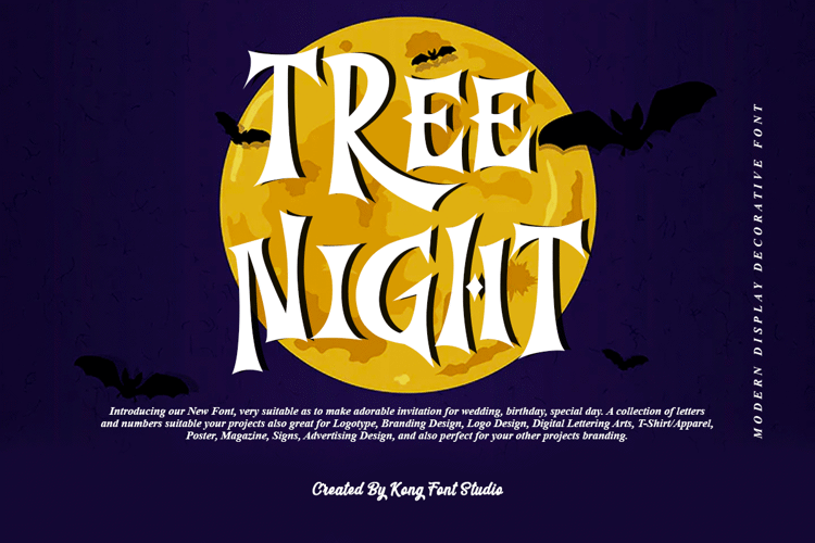 Tree Night Font website image