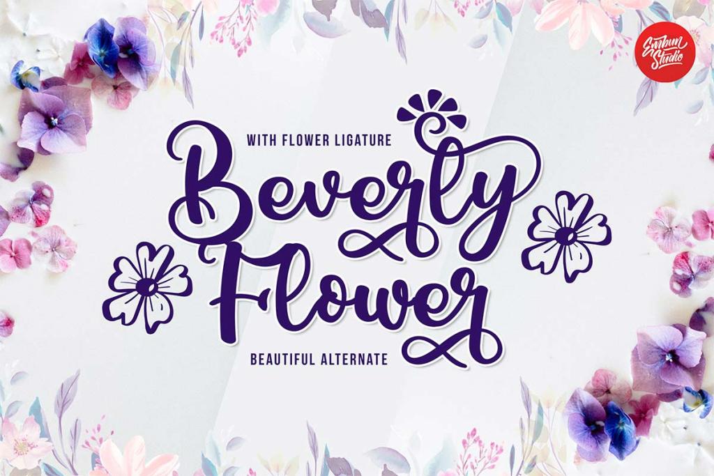 Beverly Flower Demo Font website image
