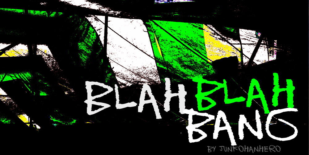 Blah blah bang Font website image