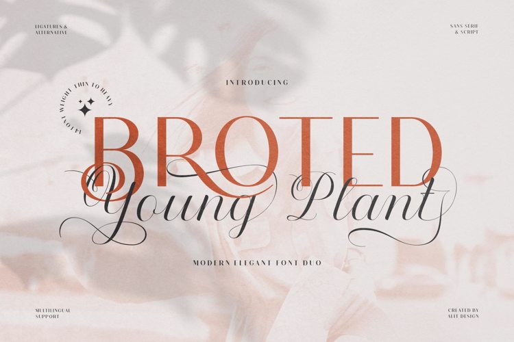 Broted Young plant Font website image