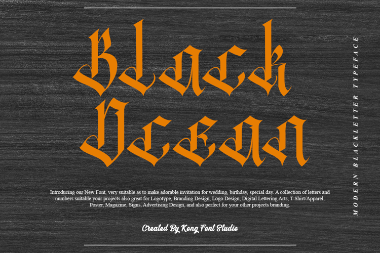 Black Ocean Font website image