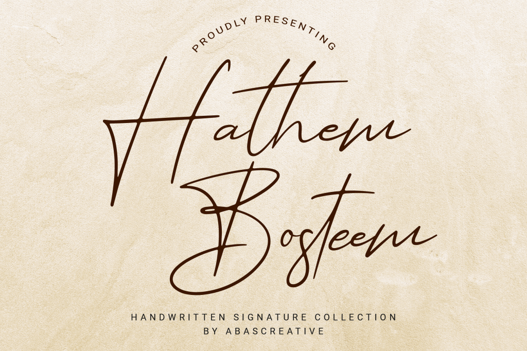 Hathem Bosteem FREE Font website image