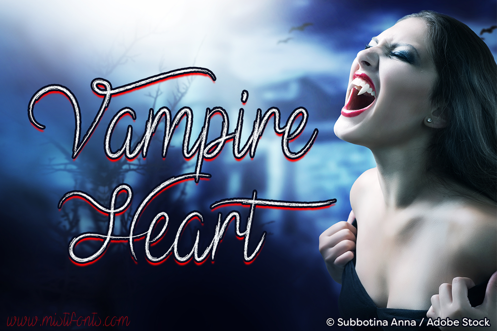 Vampire Heart Font website image