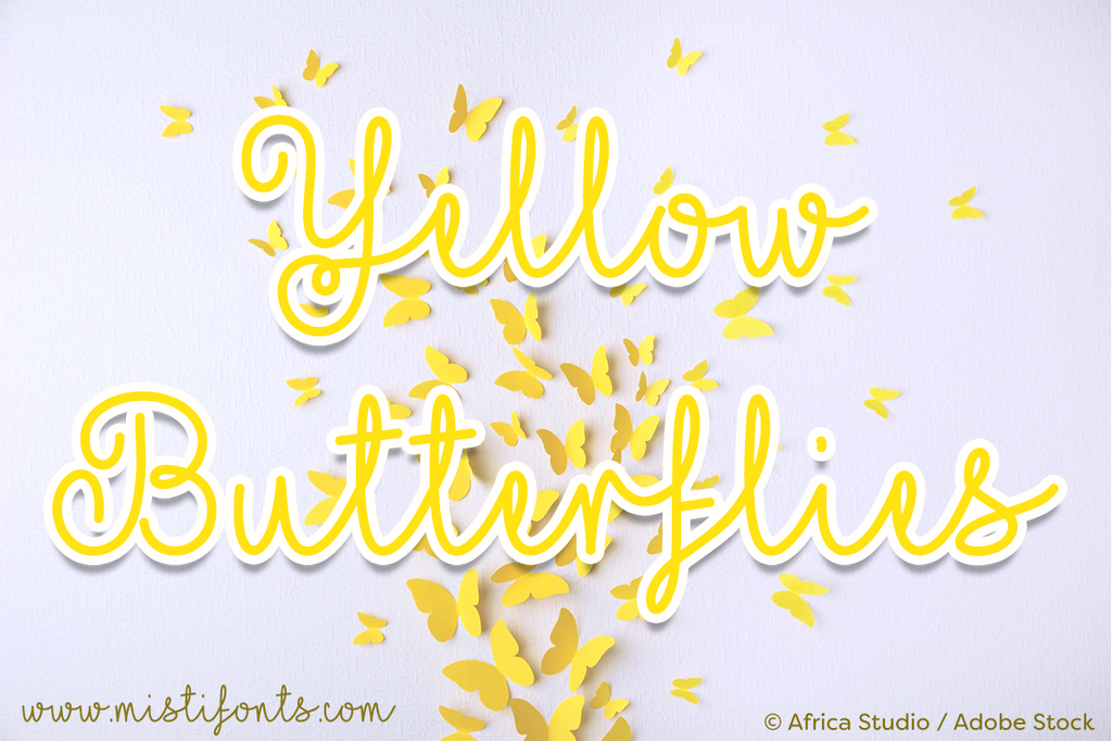 Yellow Butterflies Font website image