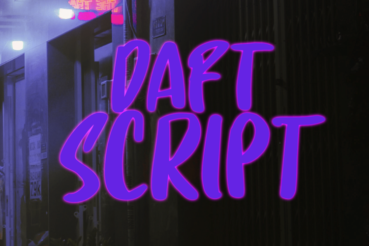 Daft Script Font website image