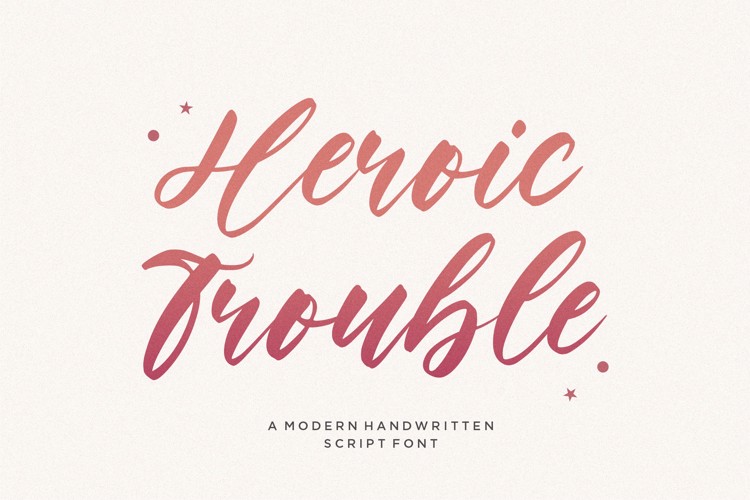 Heroic Trouble Font website image