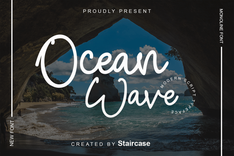 Ocean Wave Font website image