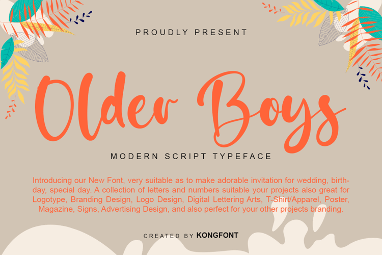 Older Boys Font website image