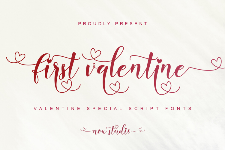 First Valentine Font website image