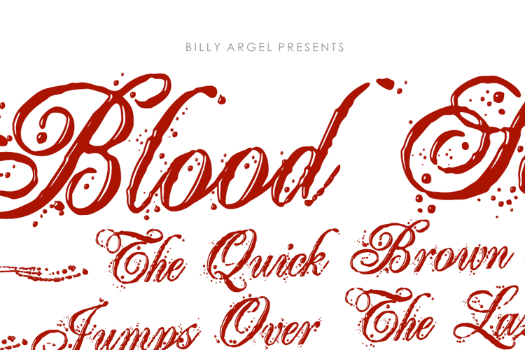 Blood Script Italic Personal Us Font website image