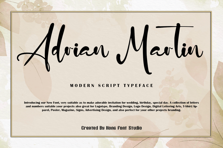 Adrian Martin Font website image