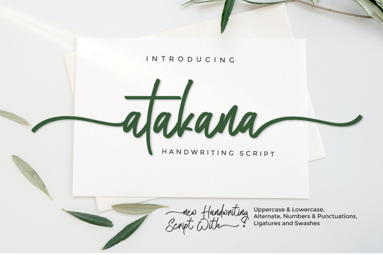 Atakana Script Font website image