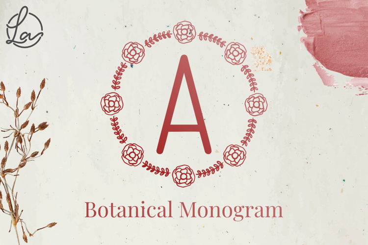 Botanical Monogram Font website image