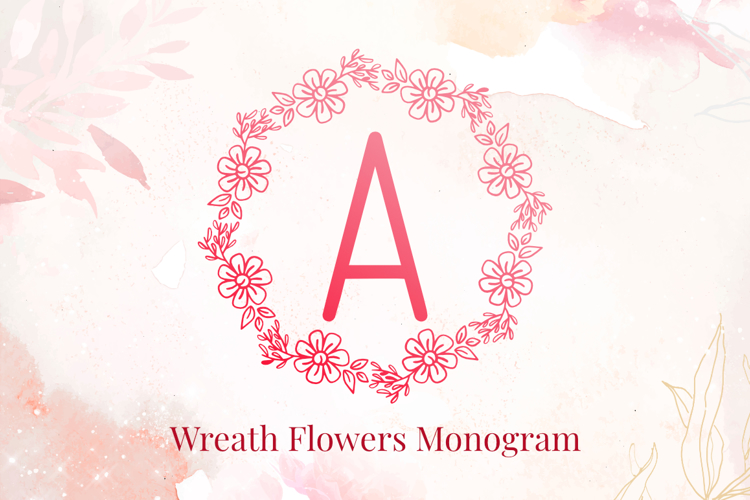 Wreath Flowers Monogram Font website image