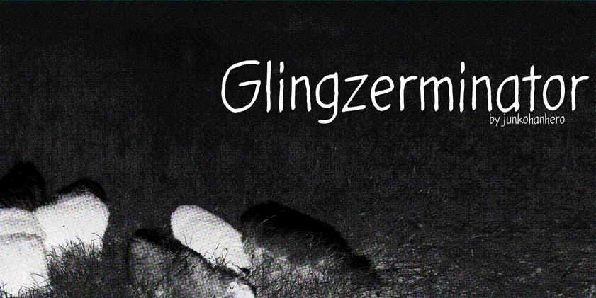 Glingzerminator Font website image