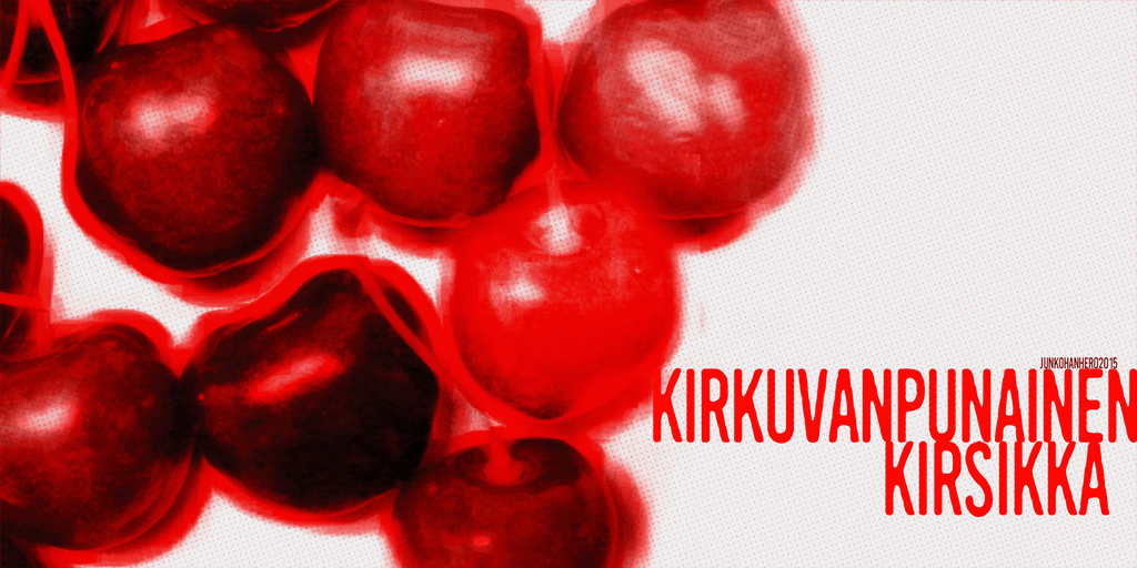 Kirkuvanpunainen kirsikka Font website image