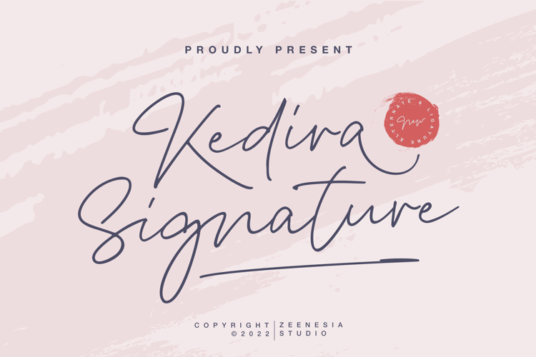Kedira Signature Font website image