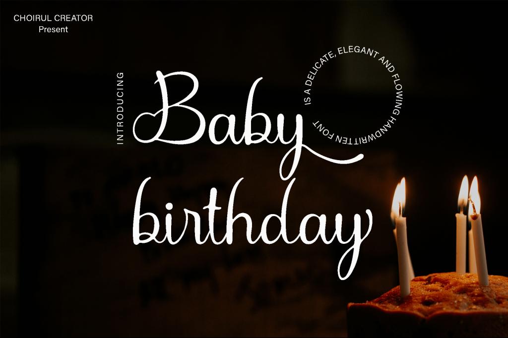 Baby Birthday Font website image