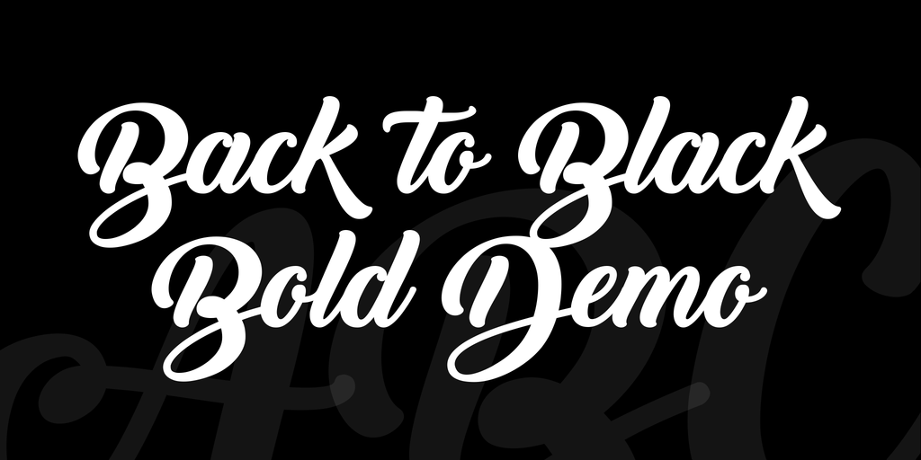 Back to Black Bold Demo Font website image