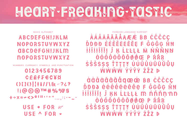 Heart Freaking Tastic Font website image