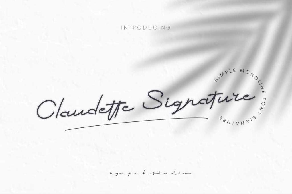 Claudette Signature Demo Font website image