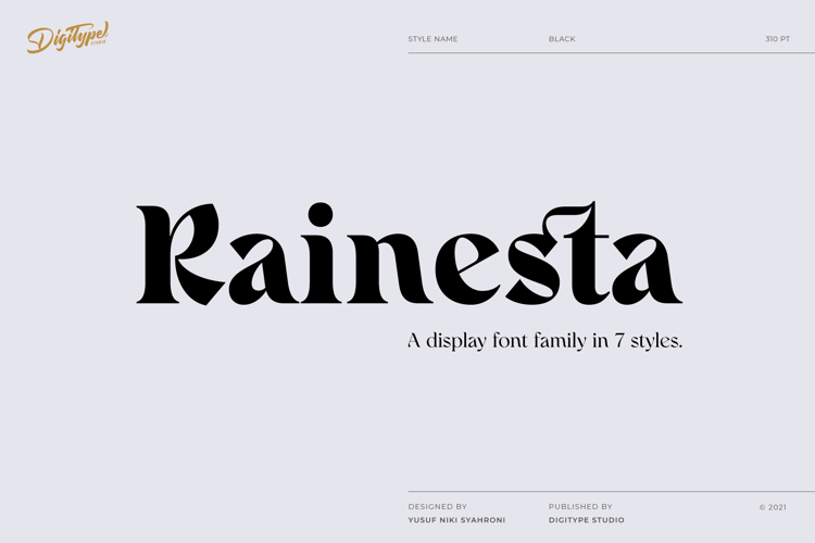 Rainesta Font website image