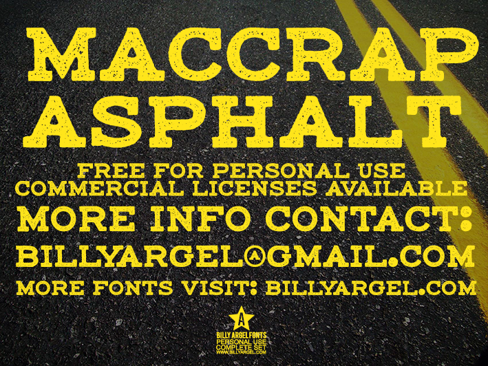 maccrap asphalt personal use Font website image