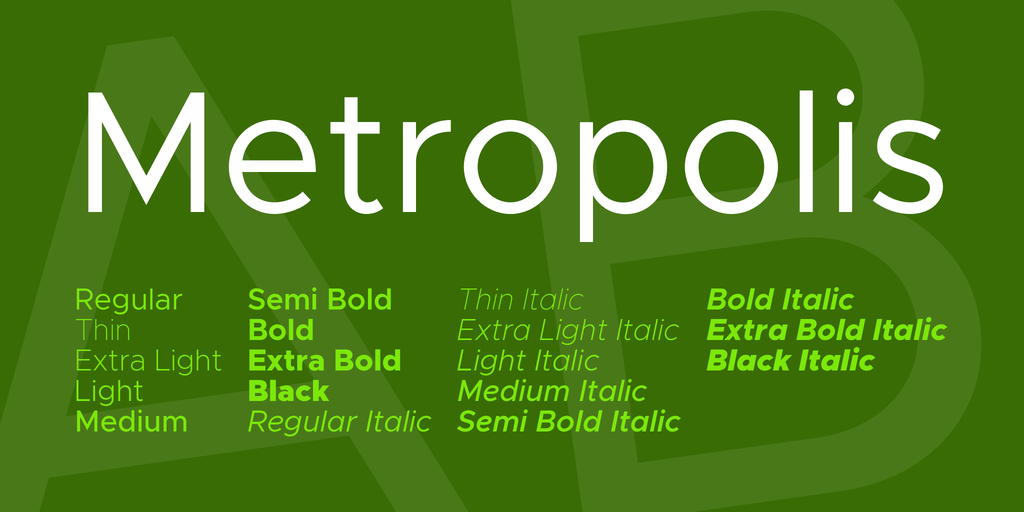 Metropolis Font Family website image