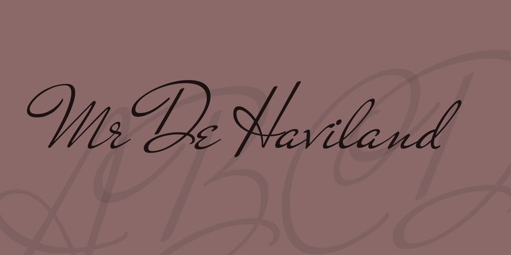 Mr De Haviland Font website image