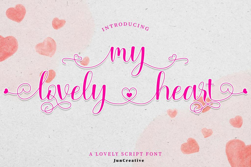 My lovely heart Font website image