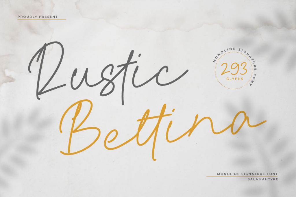 RusticBettina Font website image