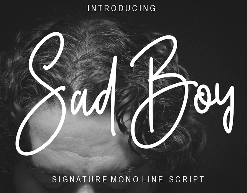 sad boy Font website image