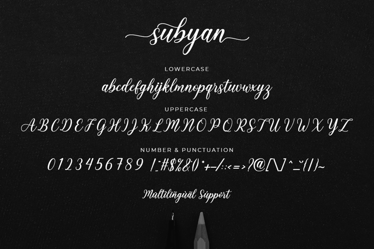 subyan Font website image