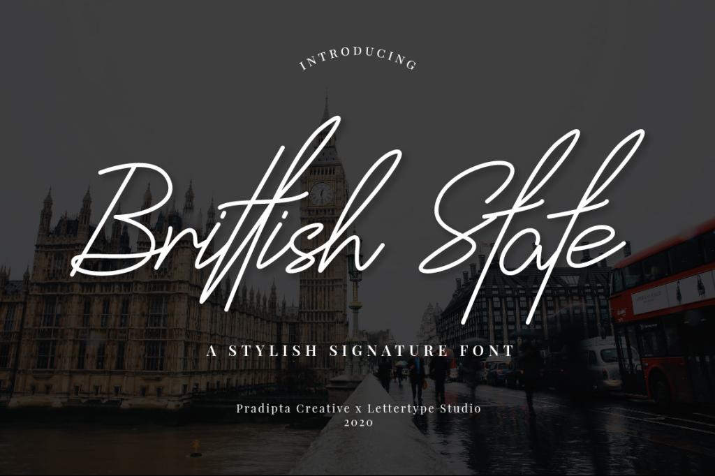 Brittish State Font website image