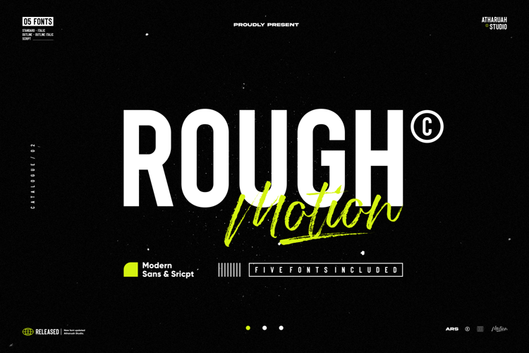 Rough Motion Script Font website image