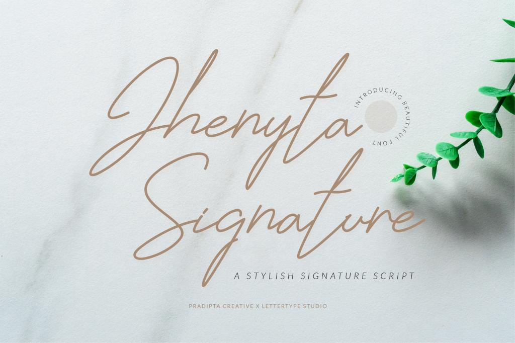 Jhenyta Signature Font website image