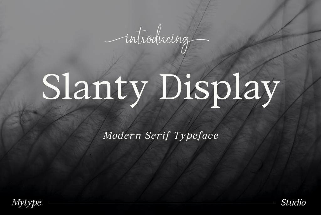 Slanty Display Font website image