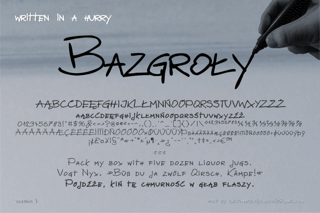 zai Bazgroly Font Family website image