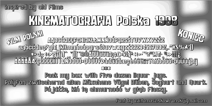 zai Kinematografia Polska 1908 Font Family website image