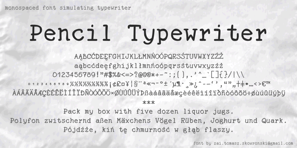 zai Pencil Typewriter Font website image