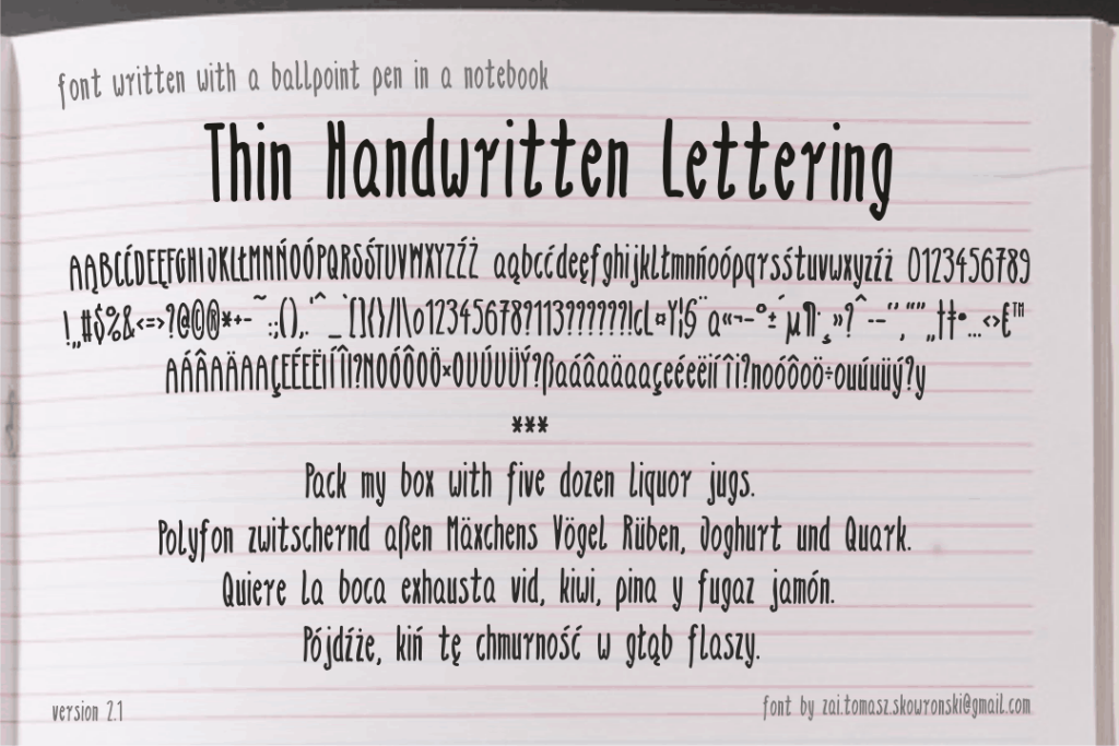 zai Thin Handwritten Lettering Font website image