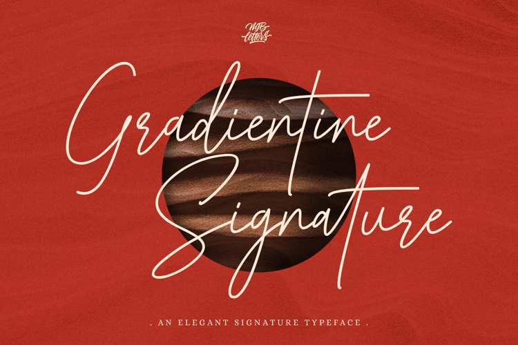 Gradientine Signature Font website image