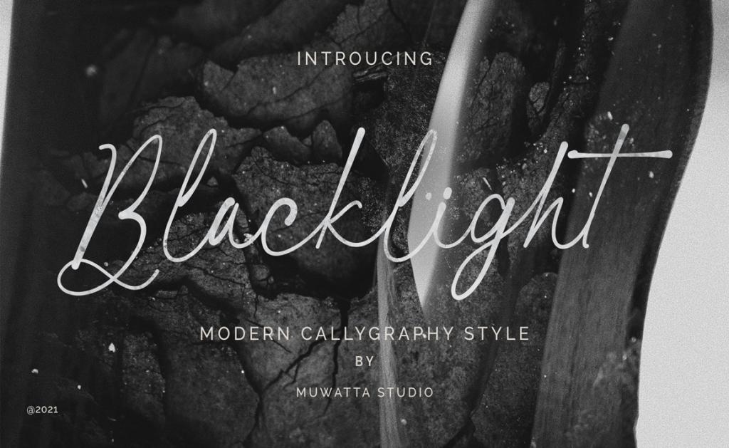 Blacklight Font website image