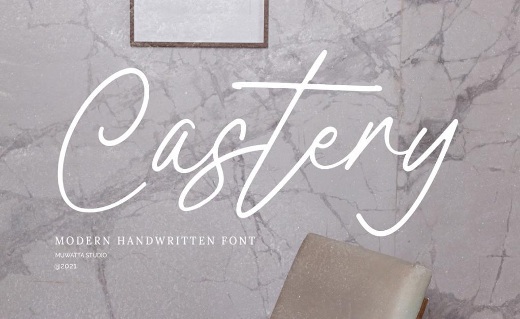 Castery Signature Font website image