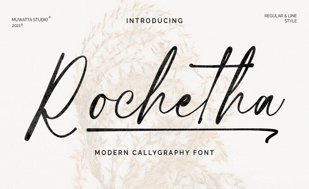 Rochetha Signature Font website image