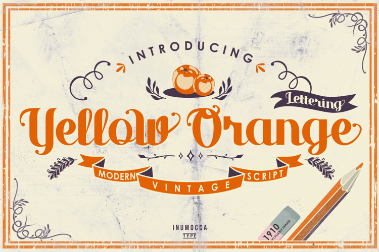 Yellow Orange Lettering Font website image