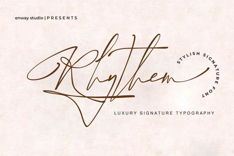 Rhythem Signature Font website image