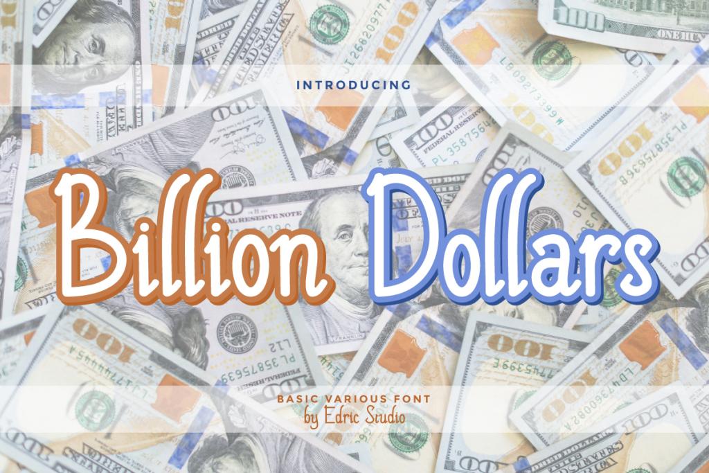 Billion Dollars Demo Font website image