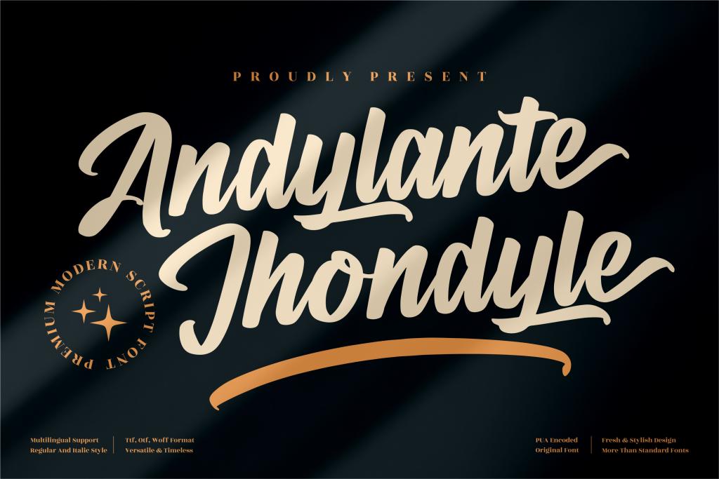 Andylante Jhondyle Font Family website image