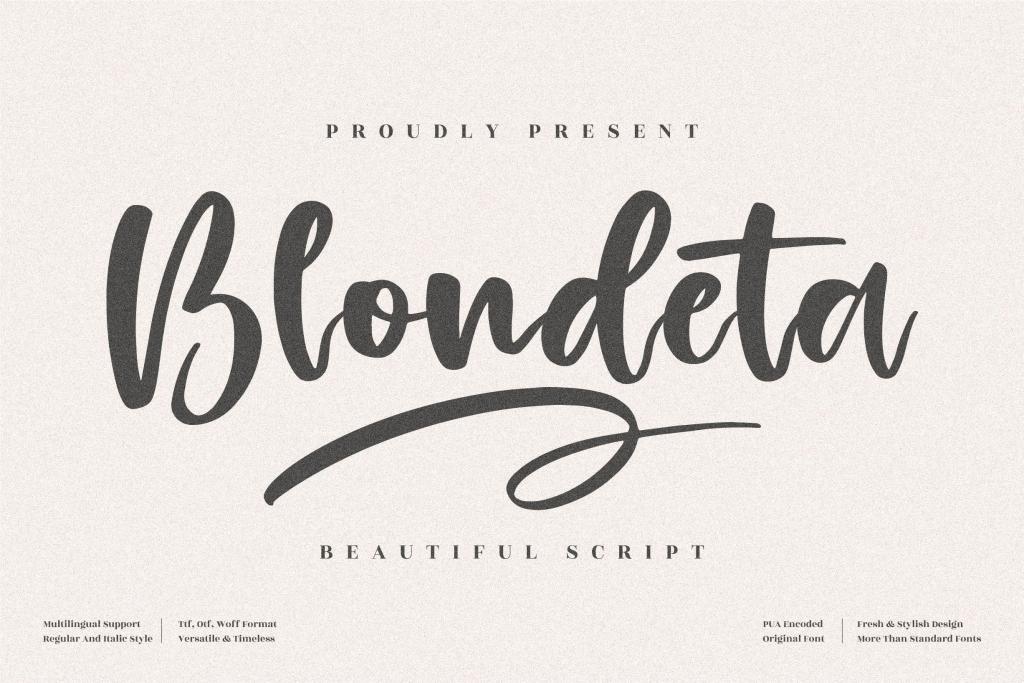 Blondeta Font Family website image